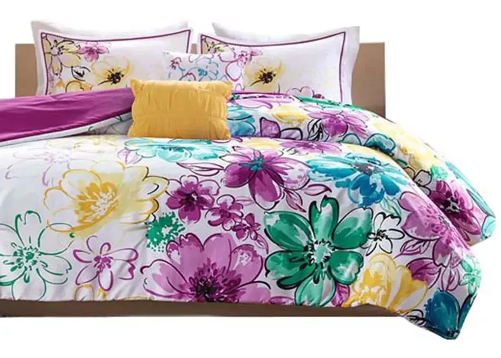 Gracie Mills Lysandra Floral Print Comforter Set