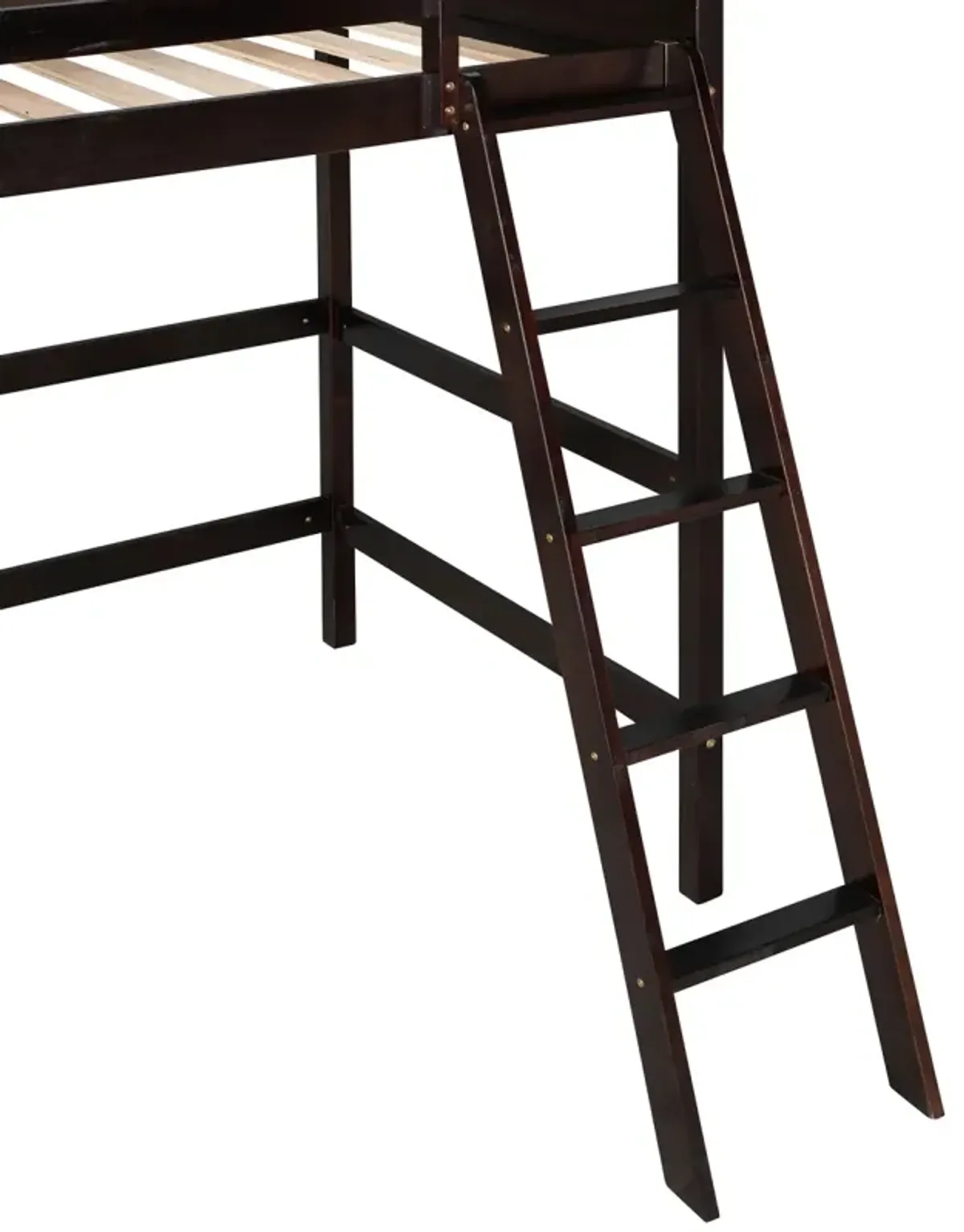 Solid Wood Twin Size Loft Bed with Ladder