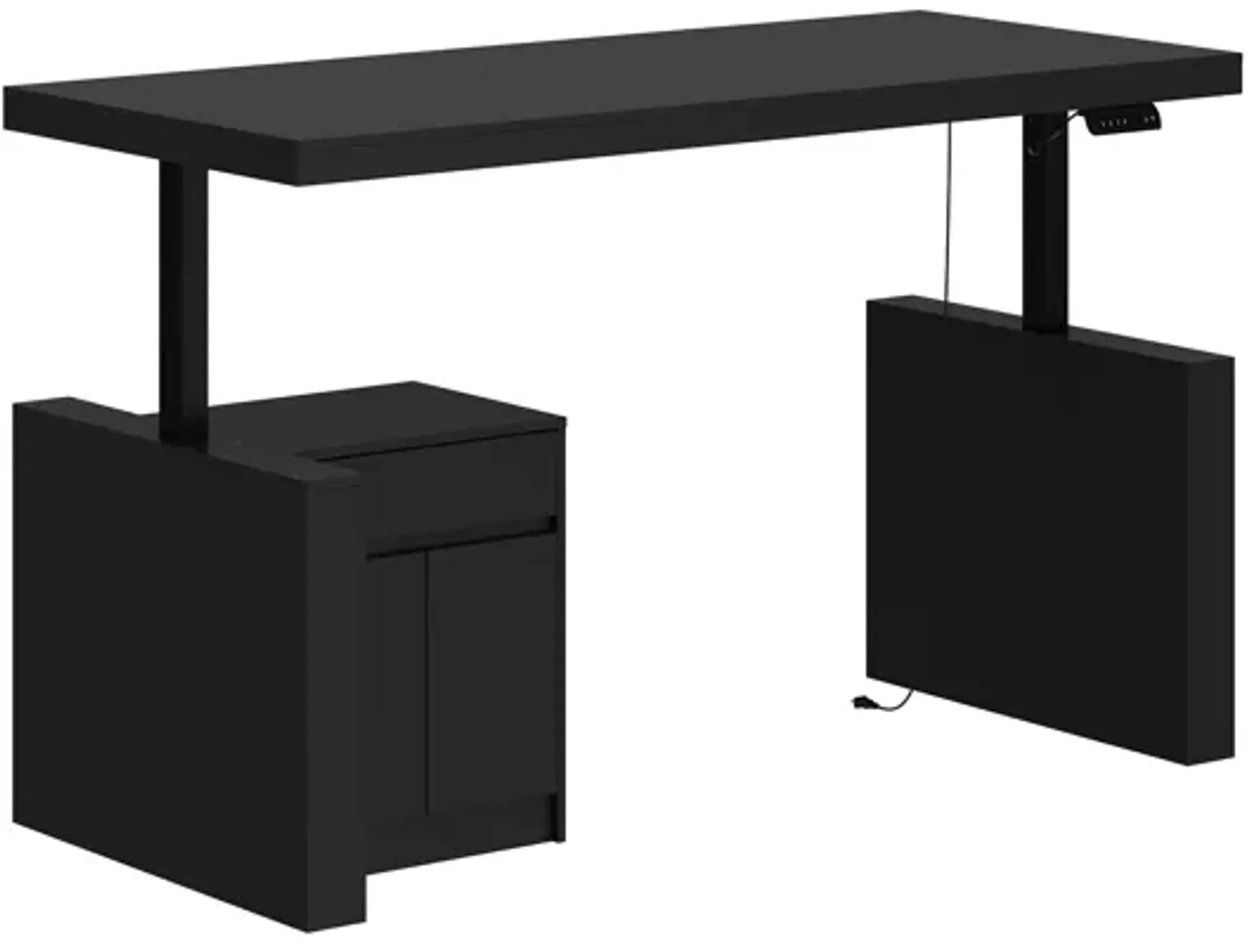 FUFU&GAGA Modern Electric Height Adjustable Desk with Storage Drawers and Cabinet, Standing Desk (70.9" W x 31.6" D x 29.1"-44.1" H), Black