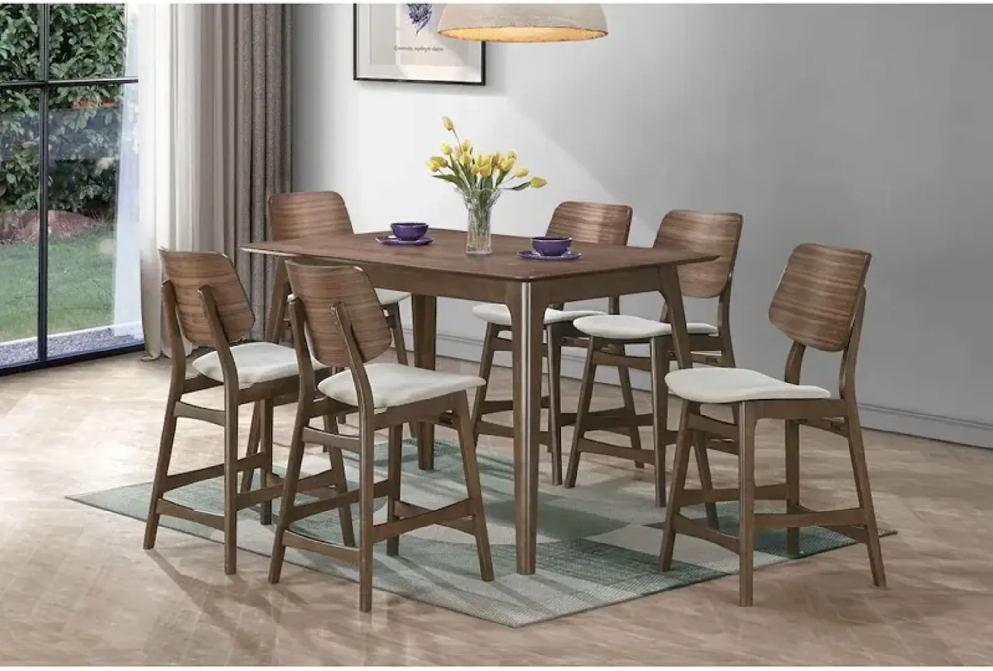 New Classic Furniture Oscar Wood Counter Height Table in Walnut ...