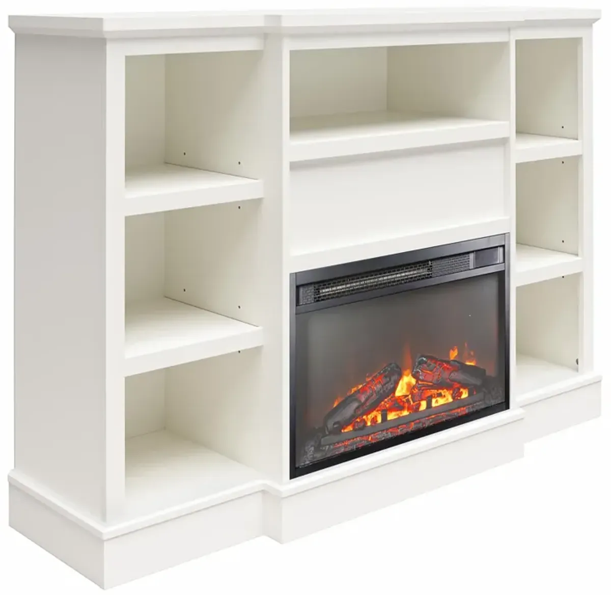 Liam Mantel With Electric Fireplace Space Heater, White