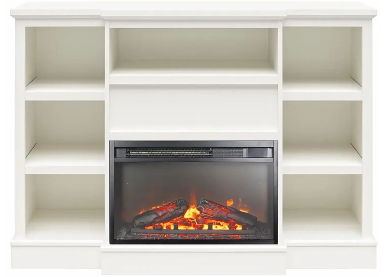 Liam Mantel With Electric Fireplace Space Heater, White