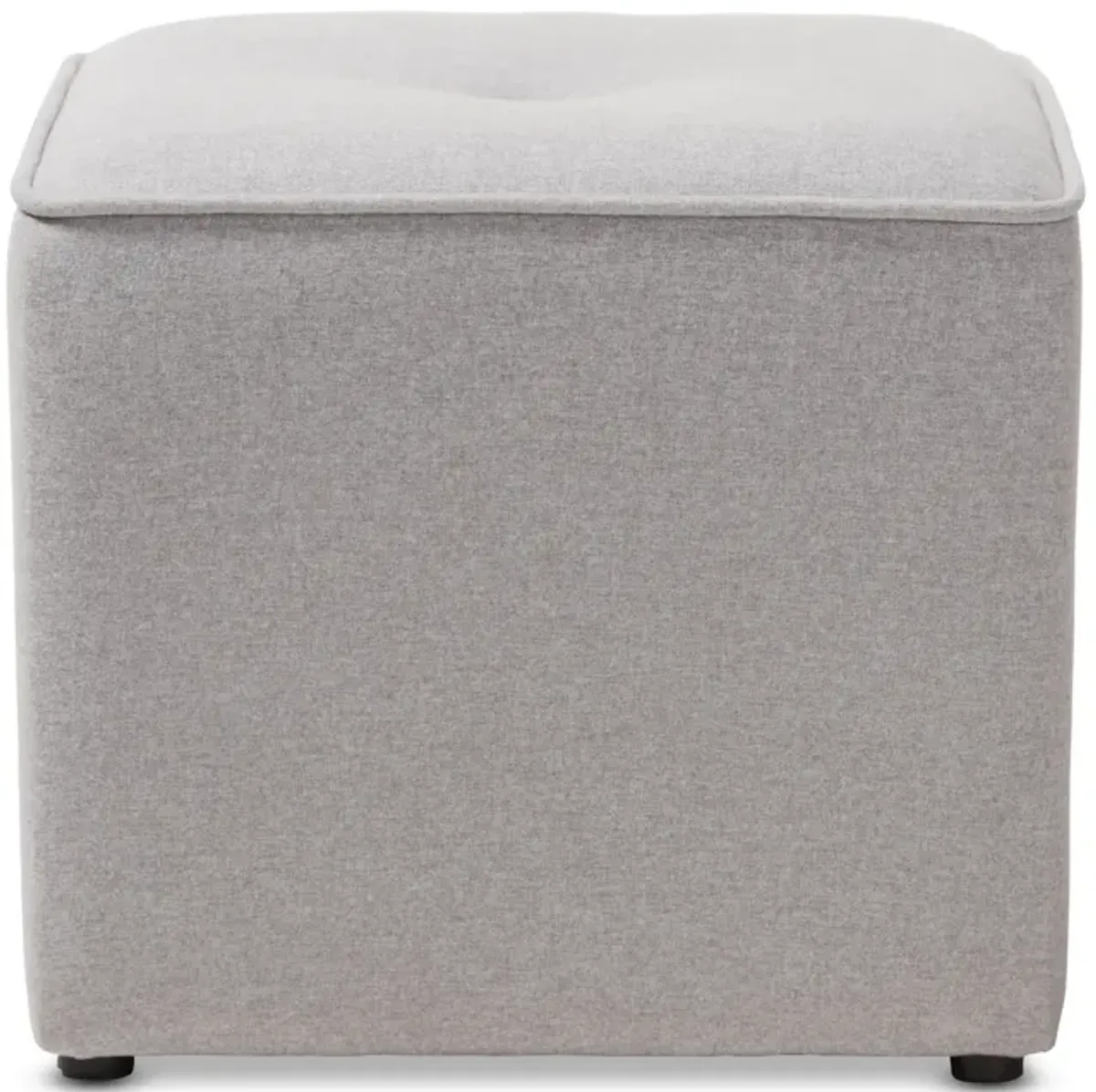 Baxton Studio Corinne Modern and Contemporary Light Grey Fabric Upholstered Ottoman