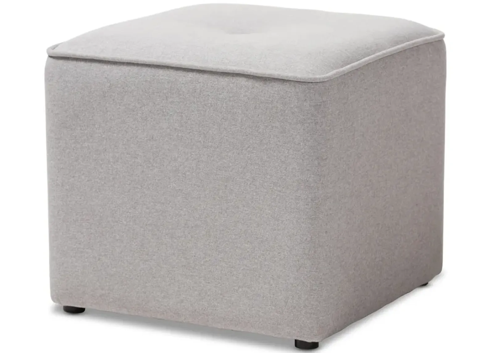 Baxton Studio Corinne Modern and Contemporary Light Grey Fabric Upholstered Ottoman