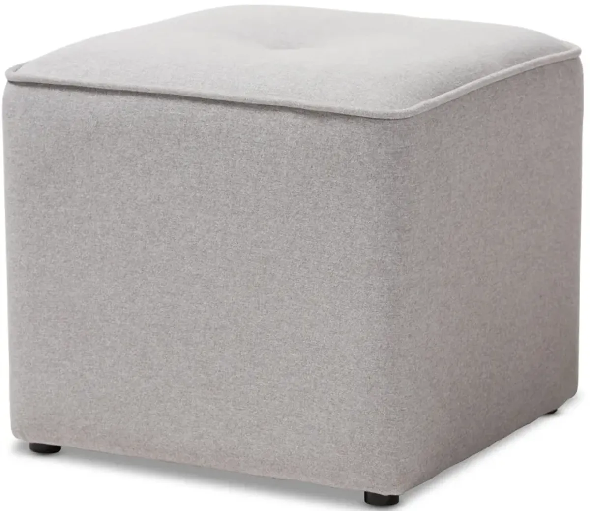 Baxton Studio Corinne Modern and Contemporary Light Grey Fabric Upholstered Ottoman