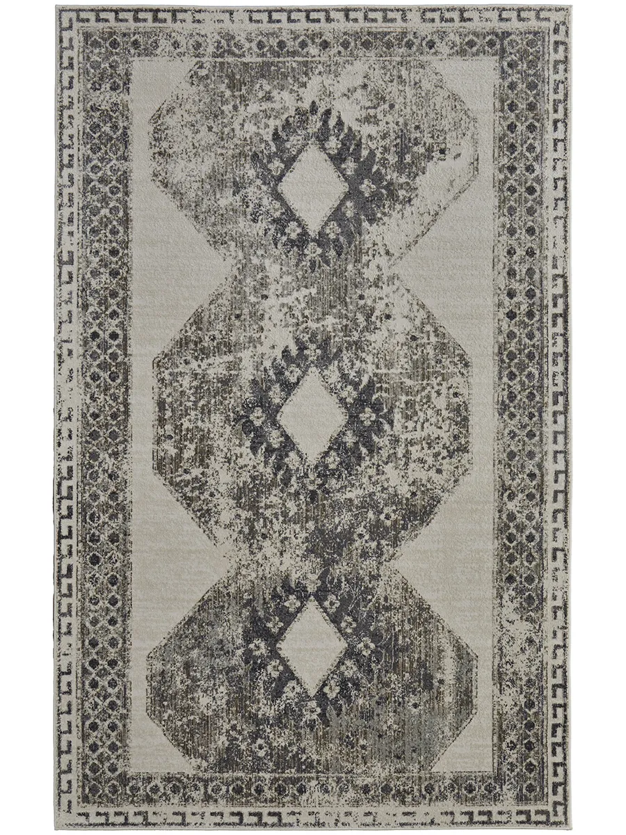 Kano 39LJF Ivory/Taupe/Gray 2'7" x 8' Rug