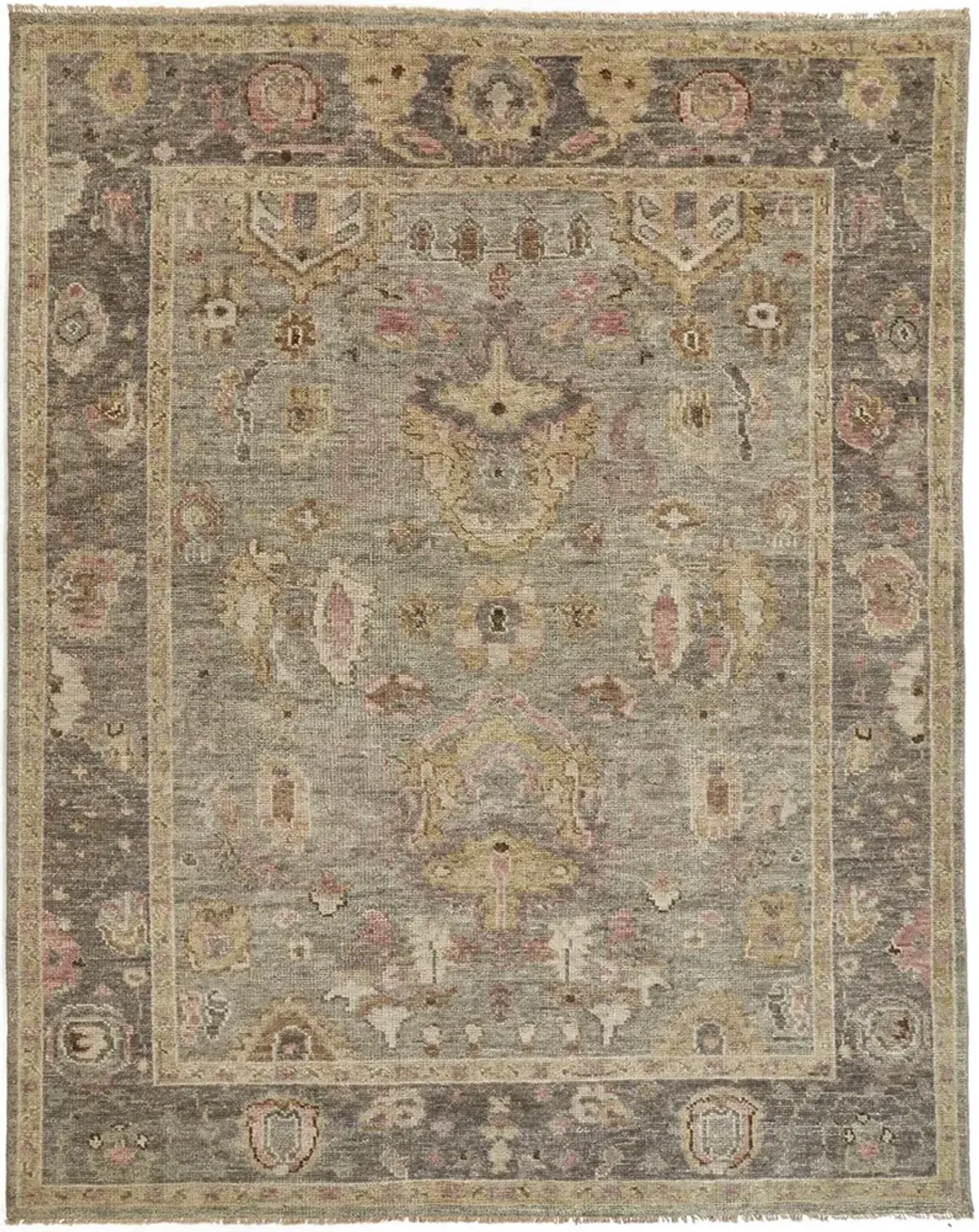 Carrington 6504F Gray/Gold/Pink 2' x 3' Rug