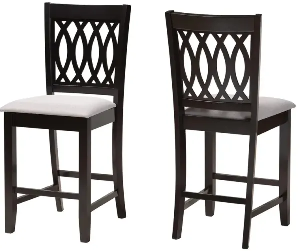 Baxton Studio Florencia Cream Fabric 2-Piece Counter Stool Set