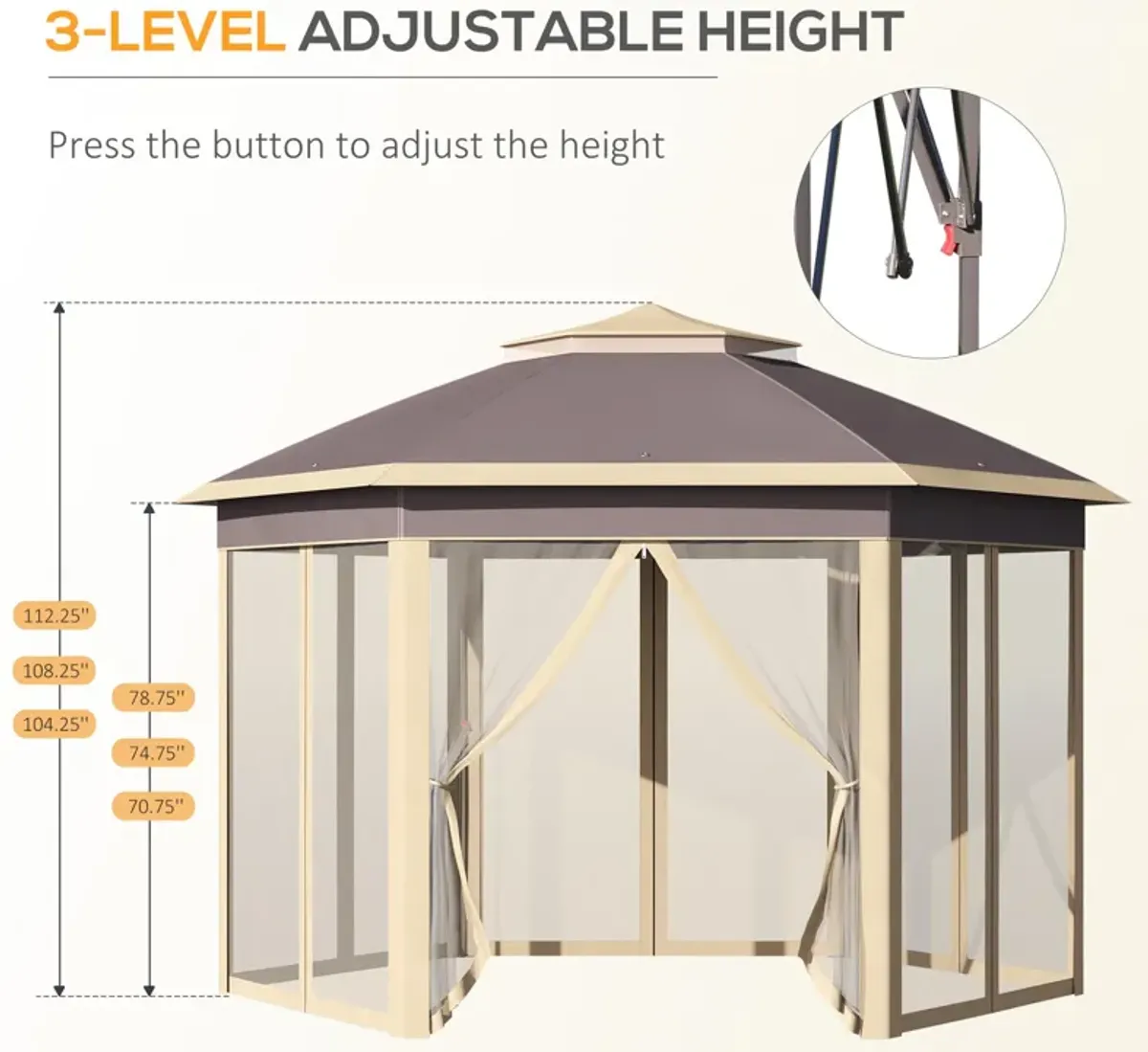 Large Event Shelter: 13'x11' Pop Up Gazebo with Double Roof & Mesh Walls