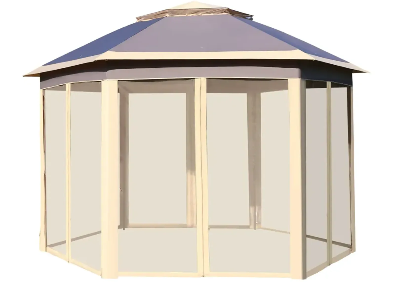 Large Event Shelter: 13'x11' Pop Up Gazebo with Double Roof & Mesh Walls