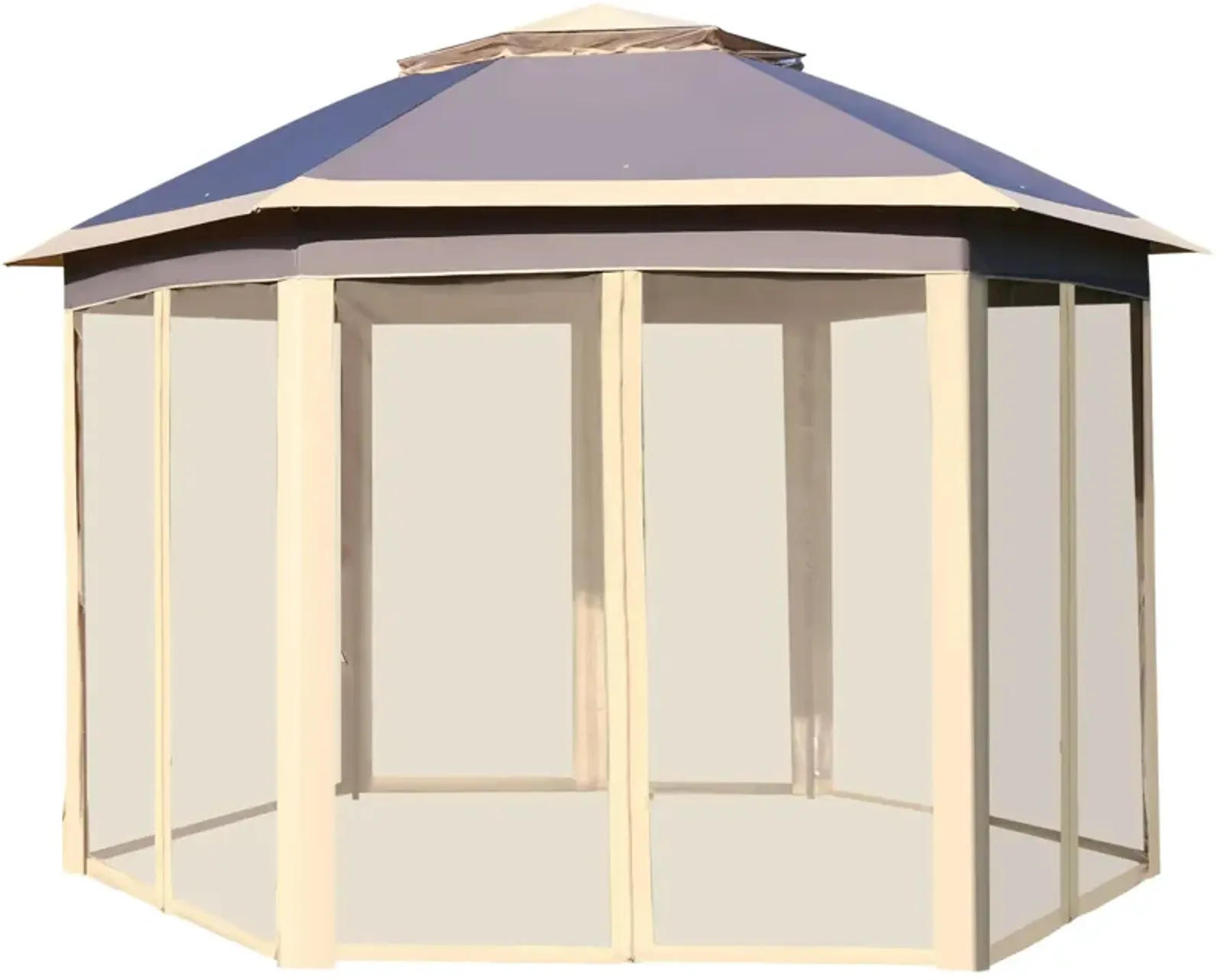 Large Event Shelter: 13'x11' Pop Up Gazebo with Double Roof & Mesh Walls