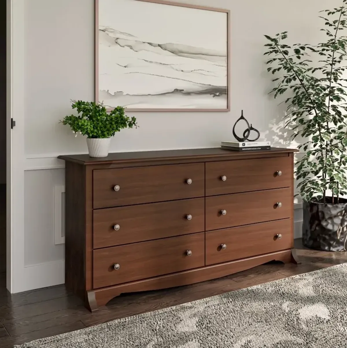 Prepac Cherry Monterey 6 Drawer Dresser