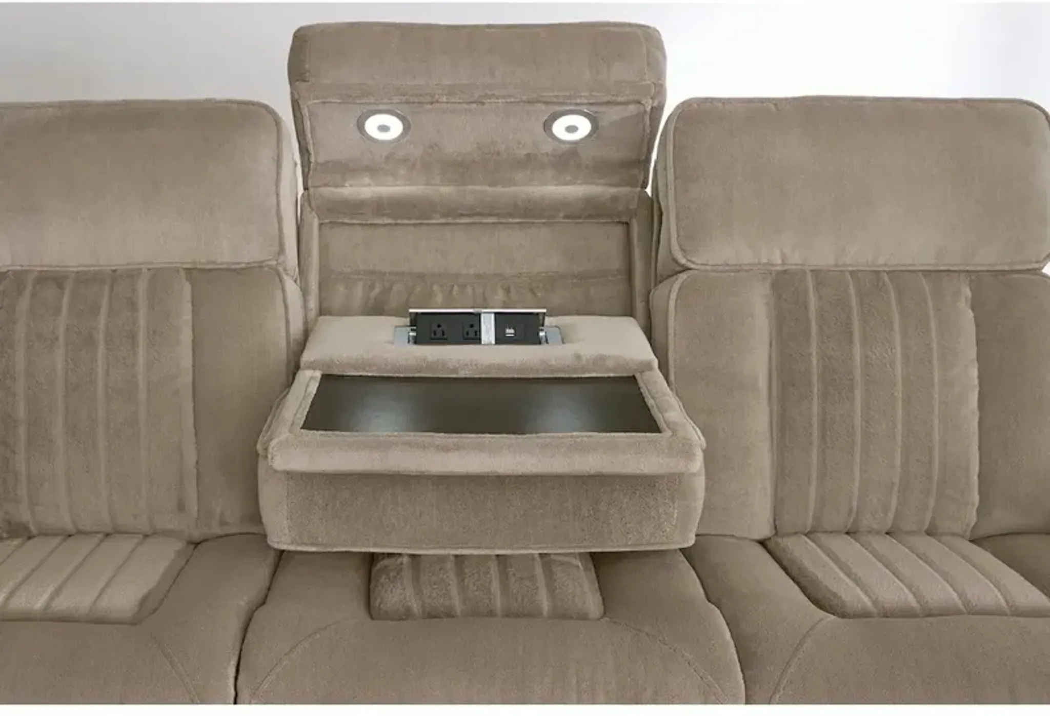 Parker Living Equinox Mushroom Power Reclining Sofa With Drop Down ...