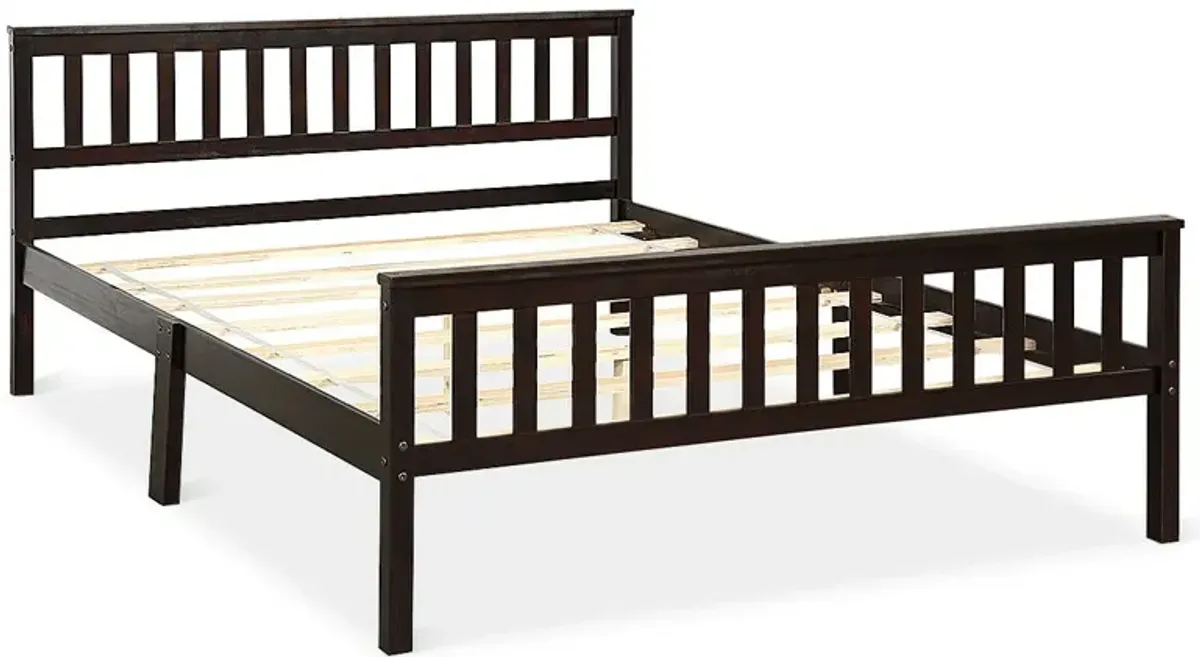 Wood Bed Frame Support Platform with Headboard and Footboard