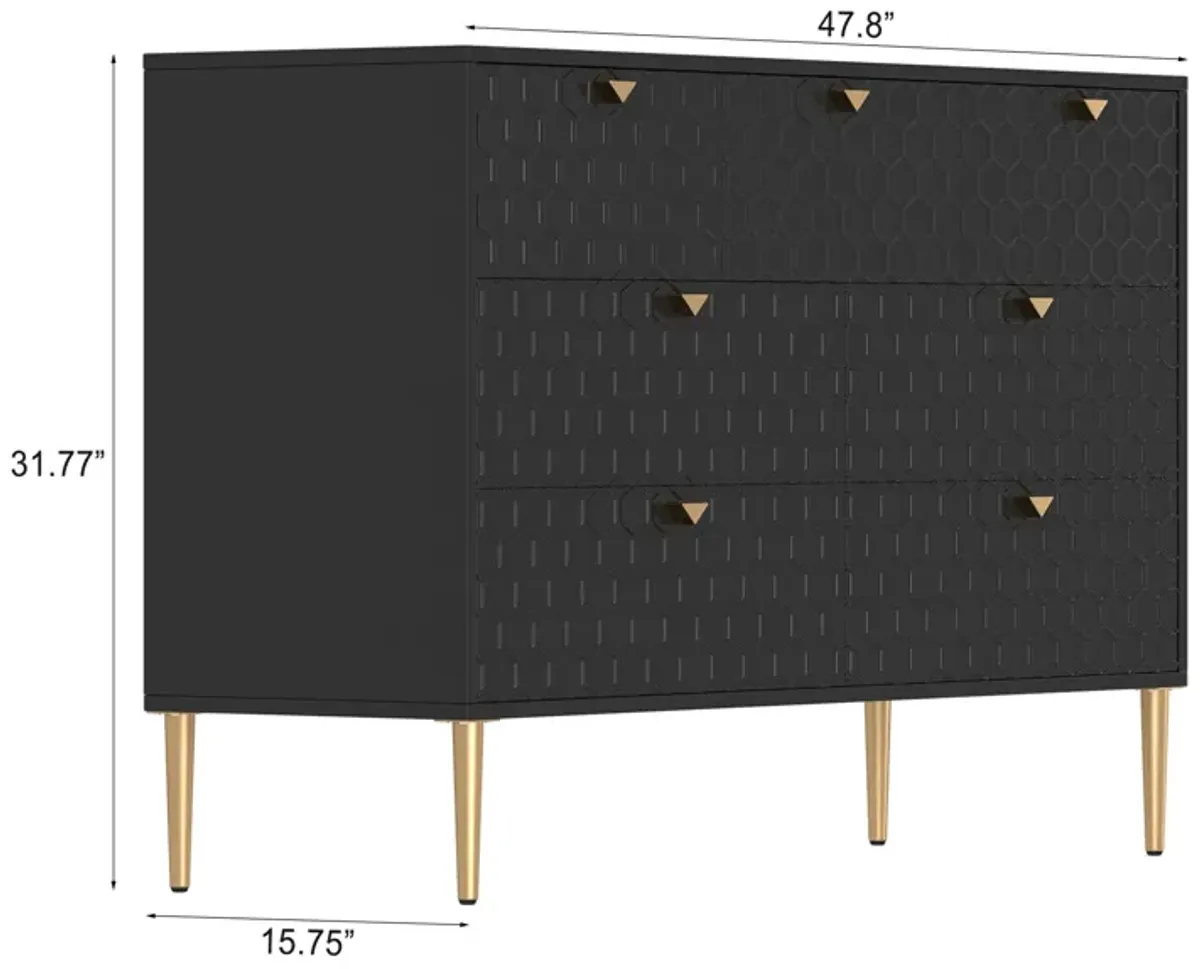 Blue Modern Indoor Accent Storage Cabinet with 7 Drawers