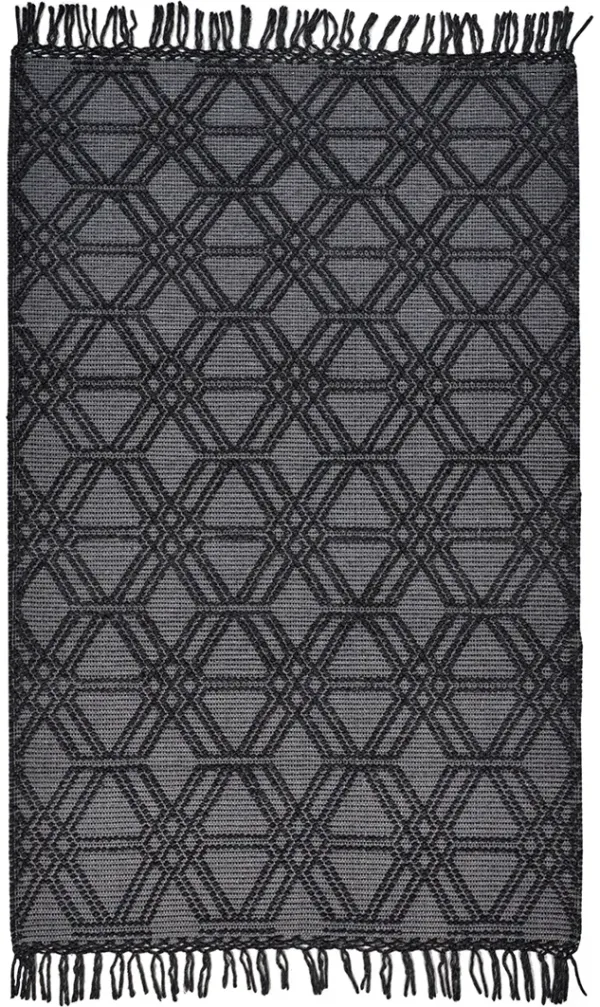 Phoenix 0807F Black/Gray 5' x 7'6" Rug