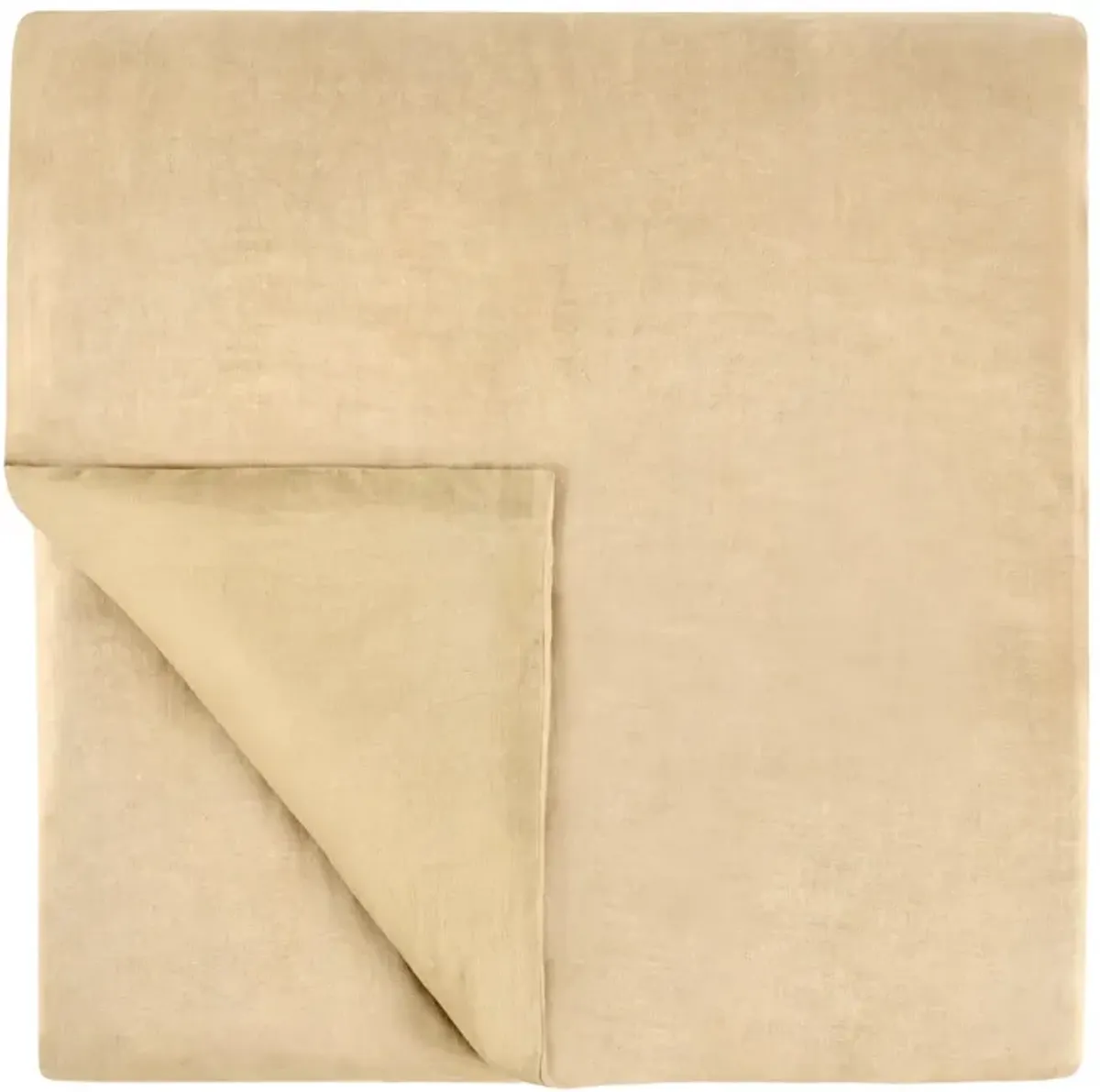 Paula King Size Duvet, Soft Ochre Amber Stone Washed Hemp, Cotton Back - Benzara