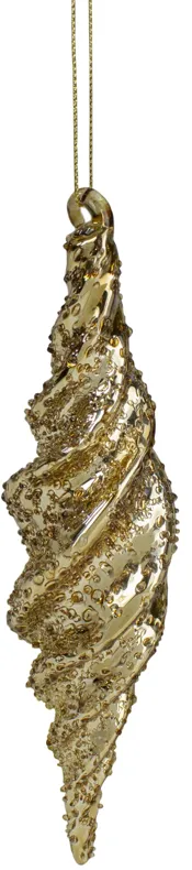 8.25" Shiny Gold Textured Finial Christmas Ornament