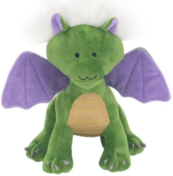 Lambs & Ivy Dragon Plush Green/Purple Stuffed Animal Toy - Gus