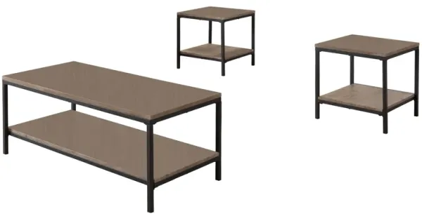 Kings Brand Furniture Helder 3-Piece Occasional Table Set, Black