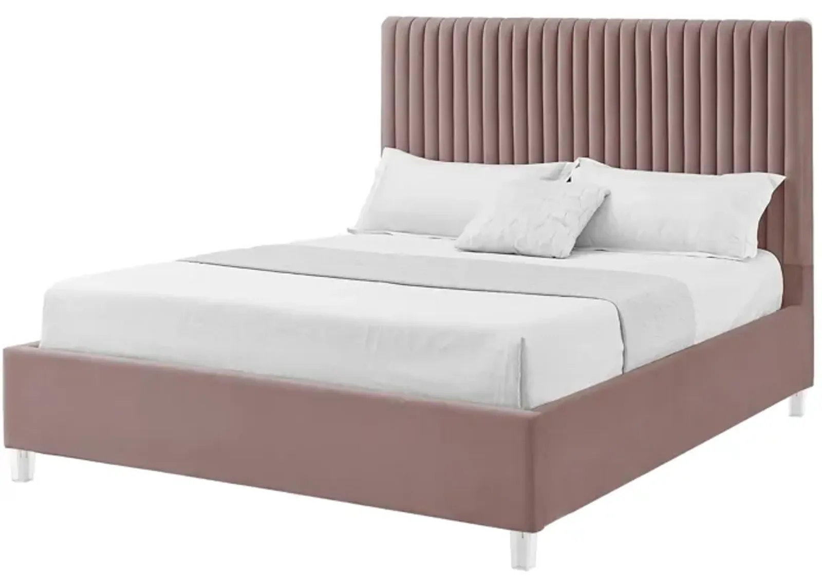 Inspired Home Jaylanie Velvet Platform Bed