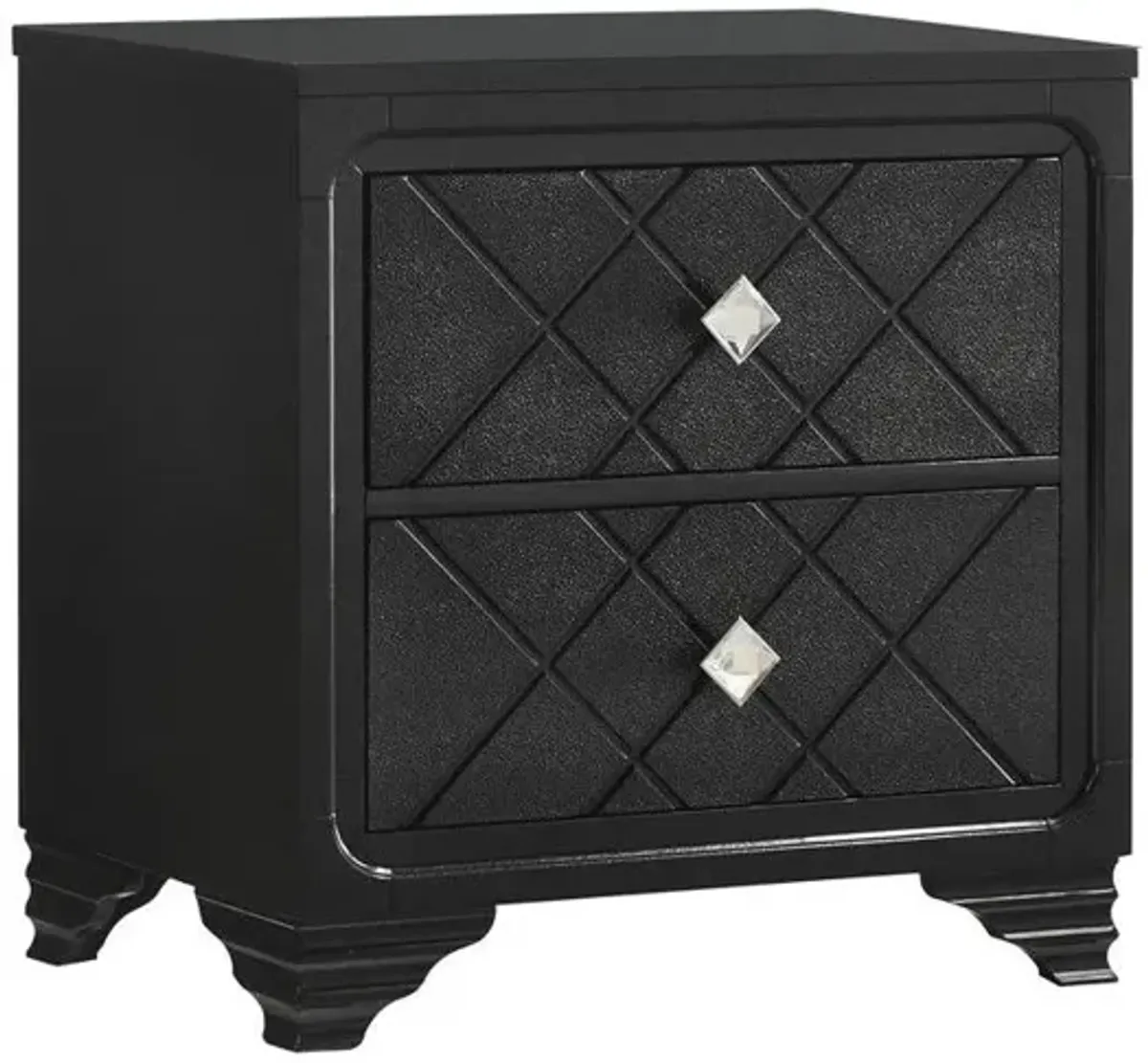 Penelope 2-drawer Nightstand Black