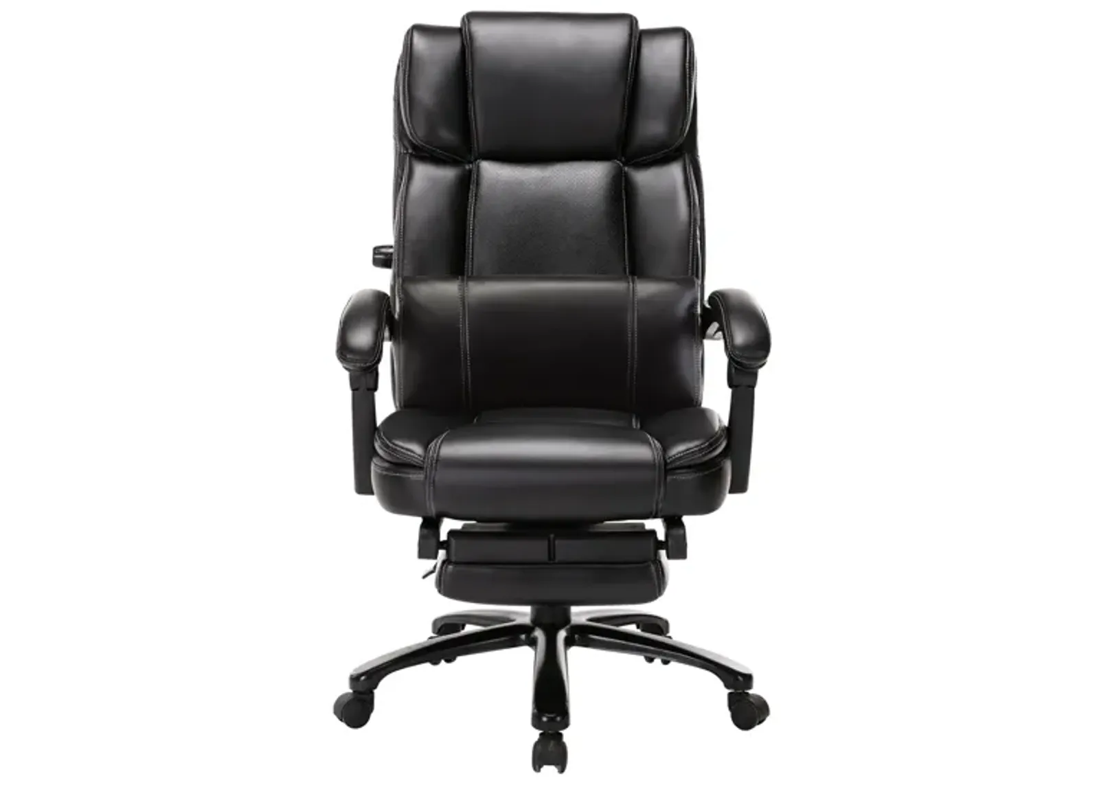 High Back Executive Office Chair With Footrest, Reclining Office Chair with Built-In Lumbar Support