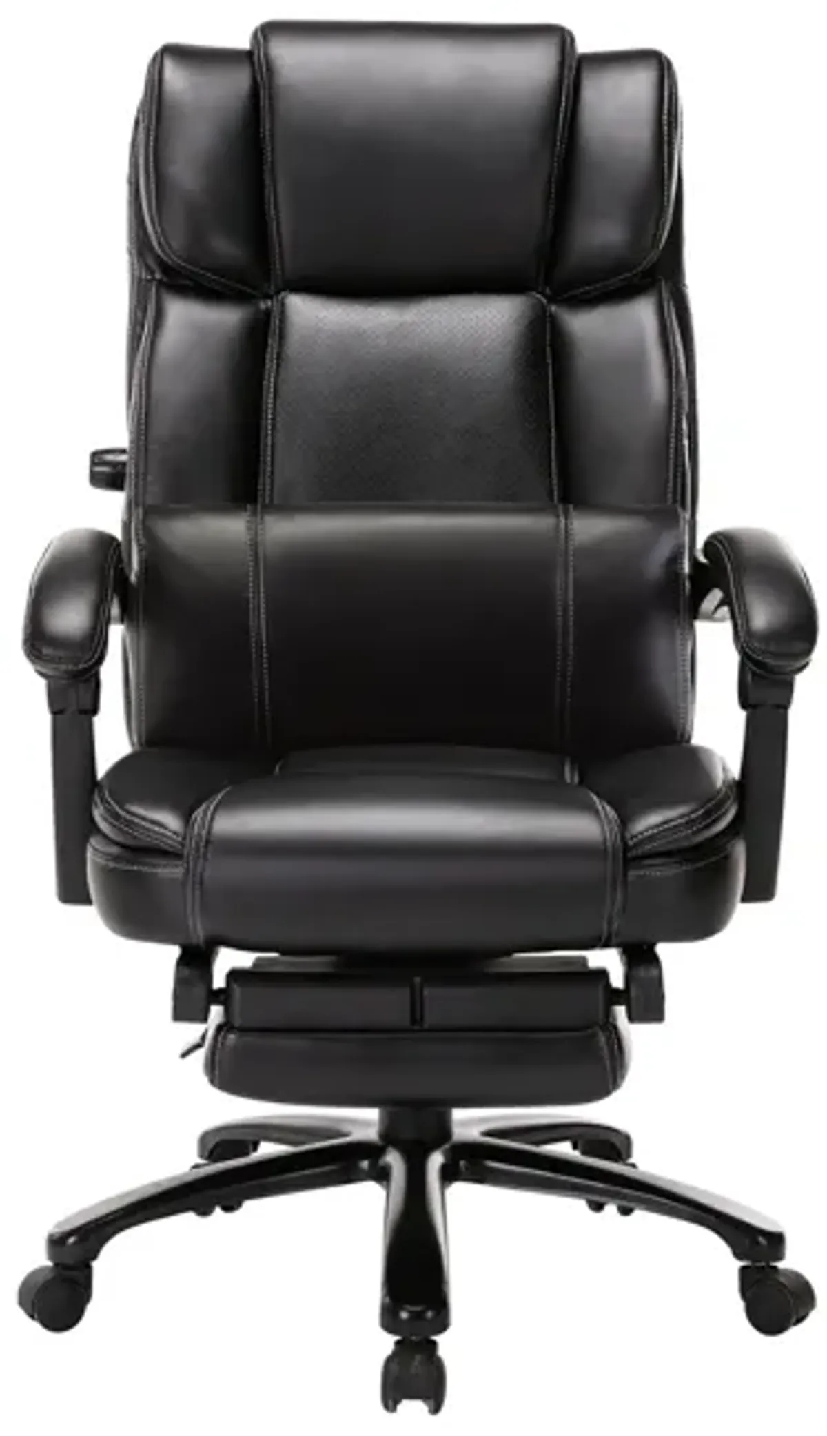 High Back Executive Office Chair With Footrest, Reclining Office Chair with Built-In Lumbar Support