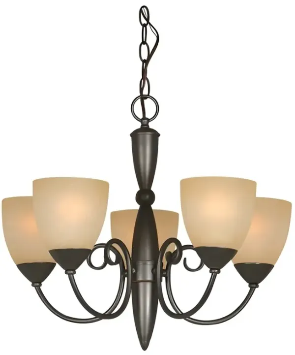 Elegant Bronze Chandelier – 5-Light Fixture for Kitchen or Entryway