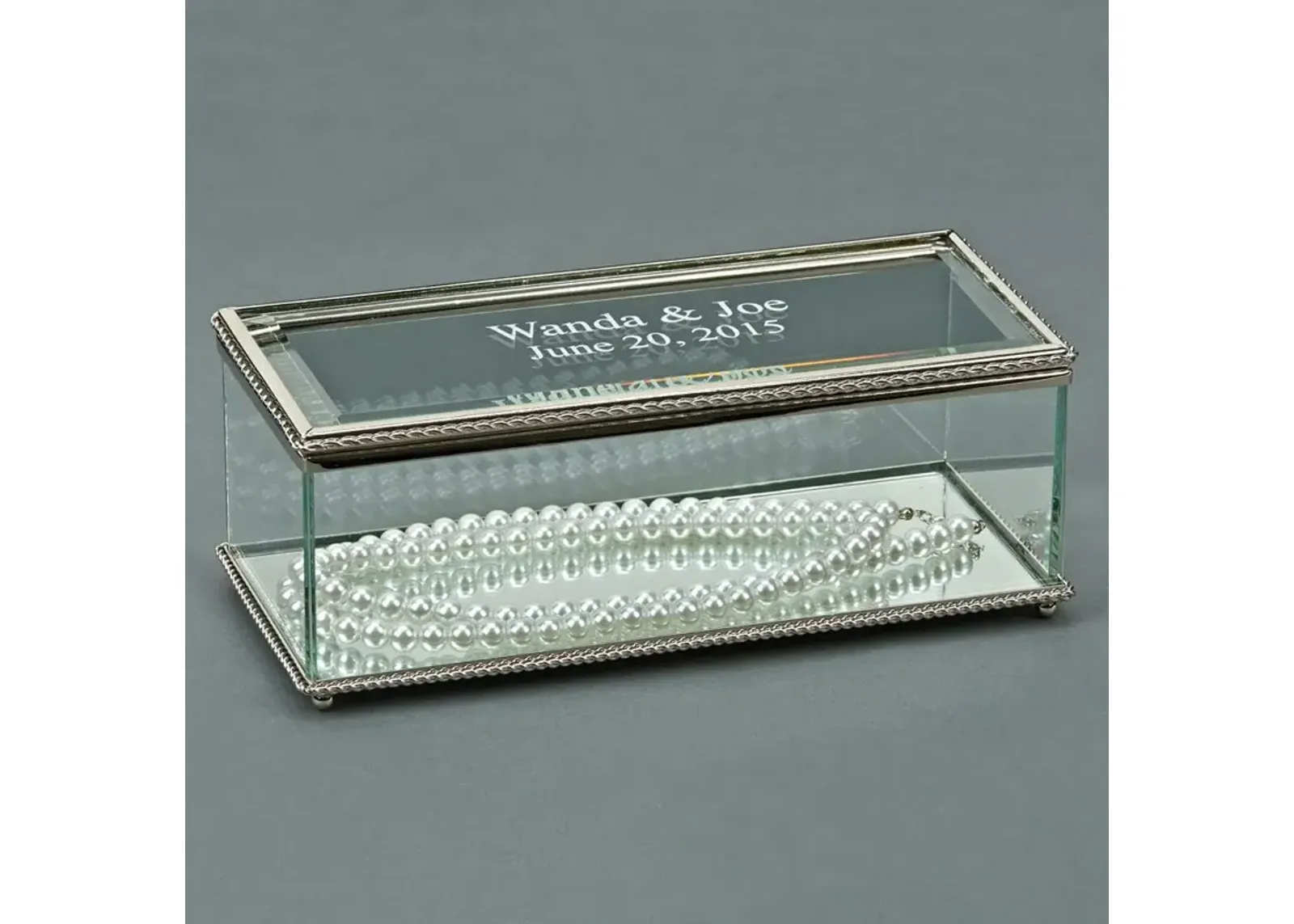 8" Rectangular Glass Box with Hinged Lid