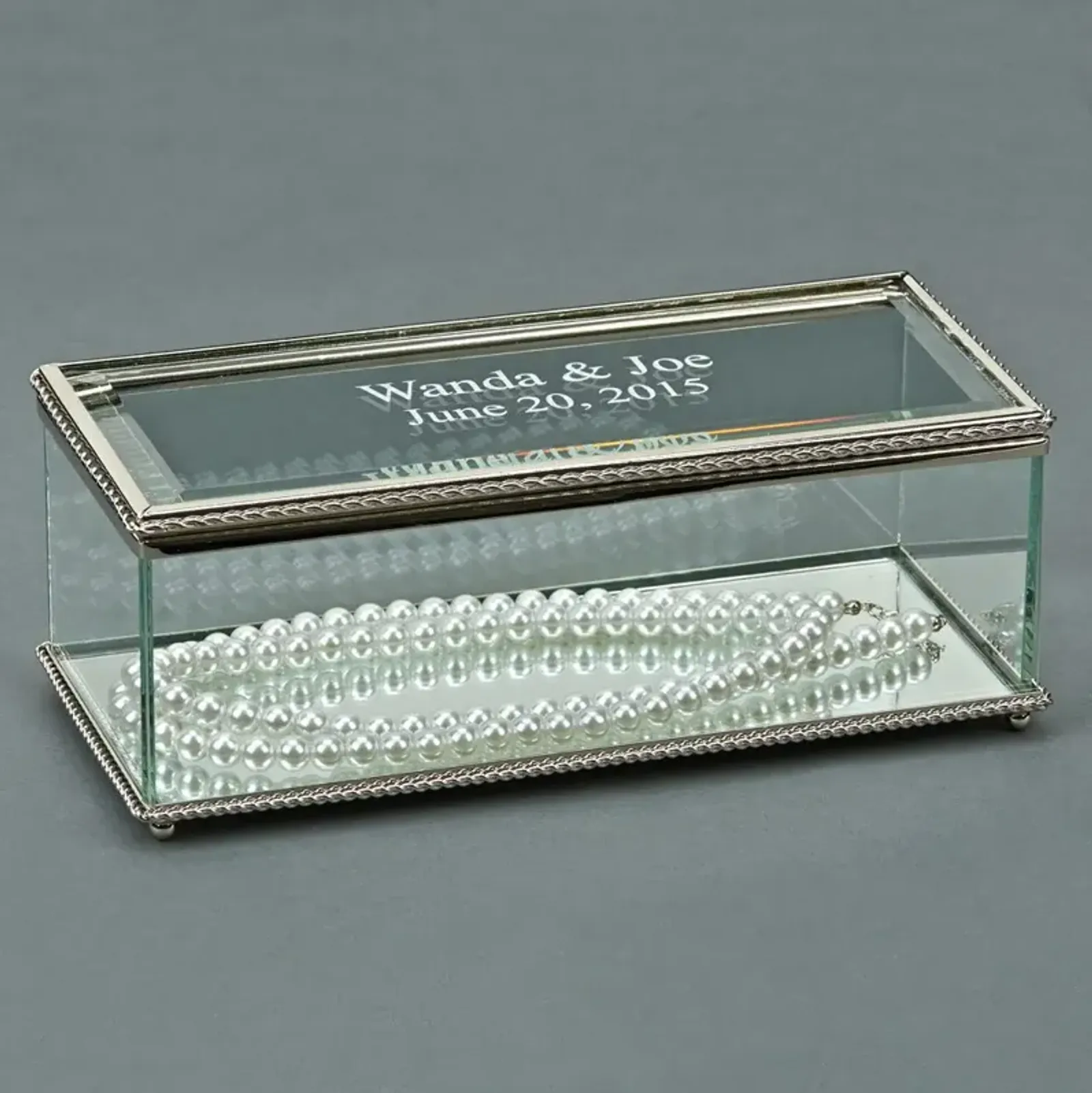 8" Rectangular Glass Box with Hinged Lid