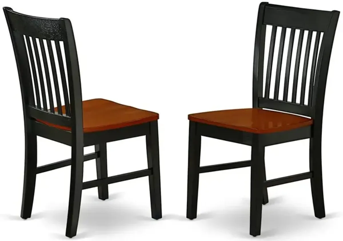 East West Furniture Dining Room Set Black & Cherry, DLNO5-BCH-W