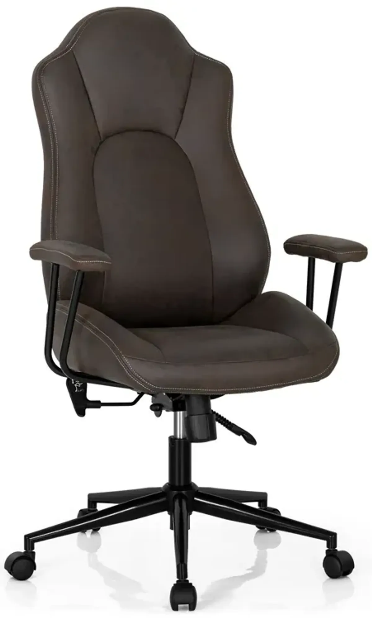 High Adjustable Back Executive Office Chair with Armrest-Brown