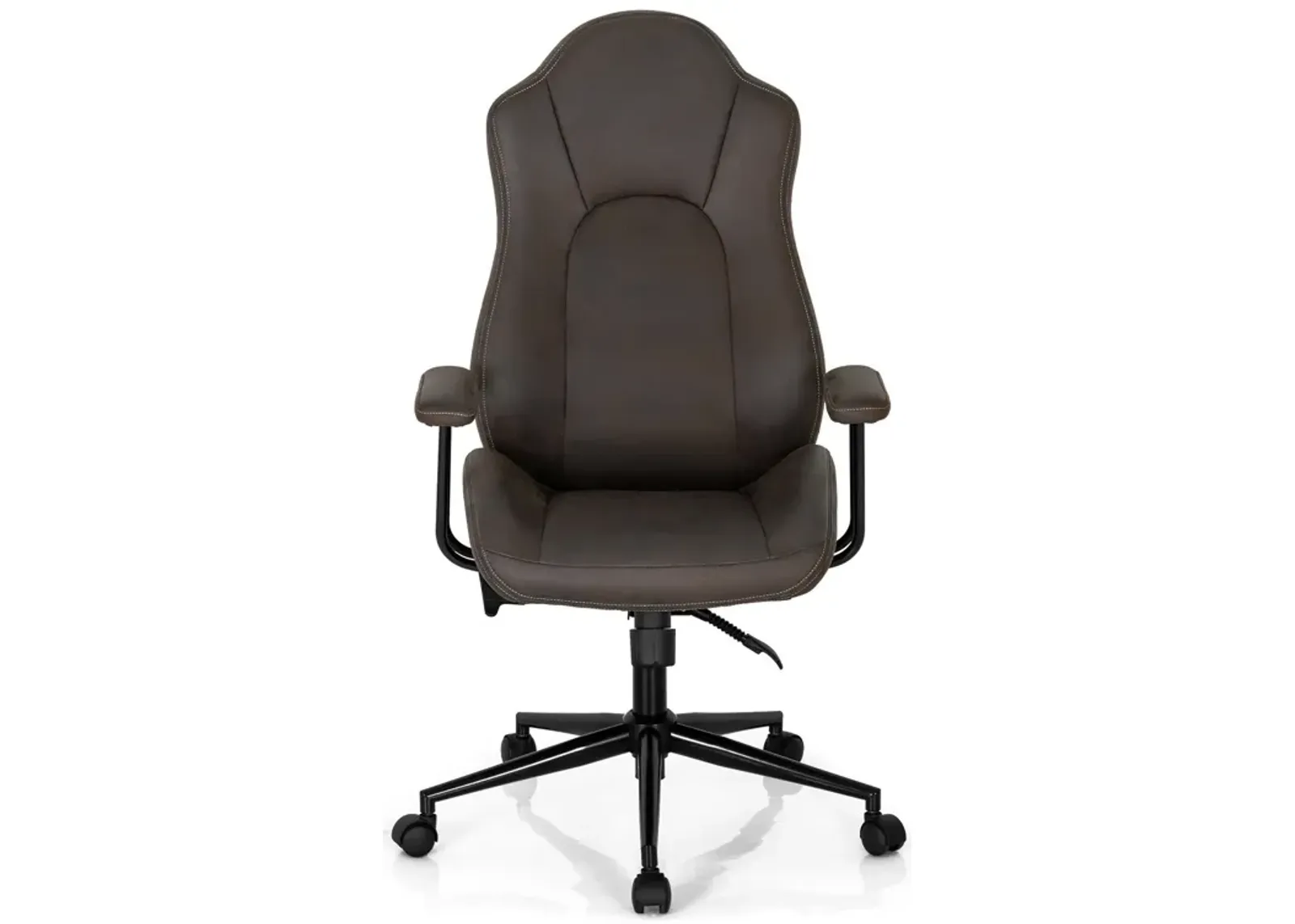 High Adjustable Back Executive Office Chair with Armrest-Brown