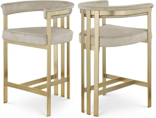 Meridian Furniture Marcello Velvet Counter Stool, Set of 2