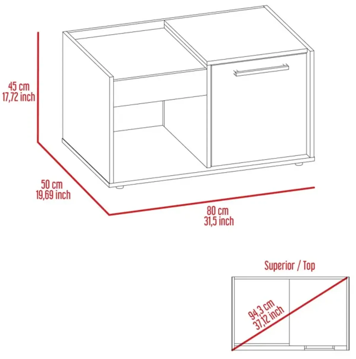 Tualatin 2 Shelf Coffee Table Dark Walnut