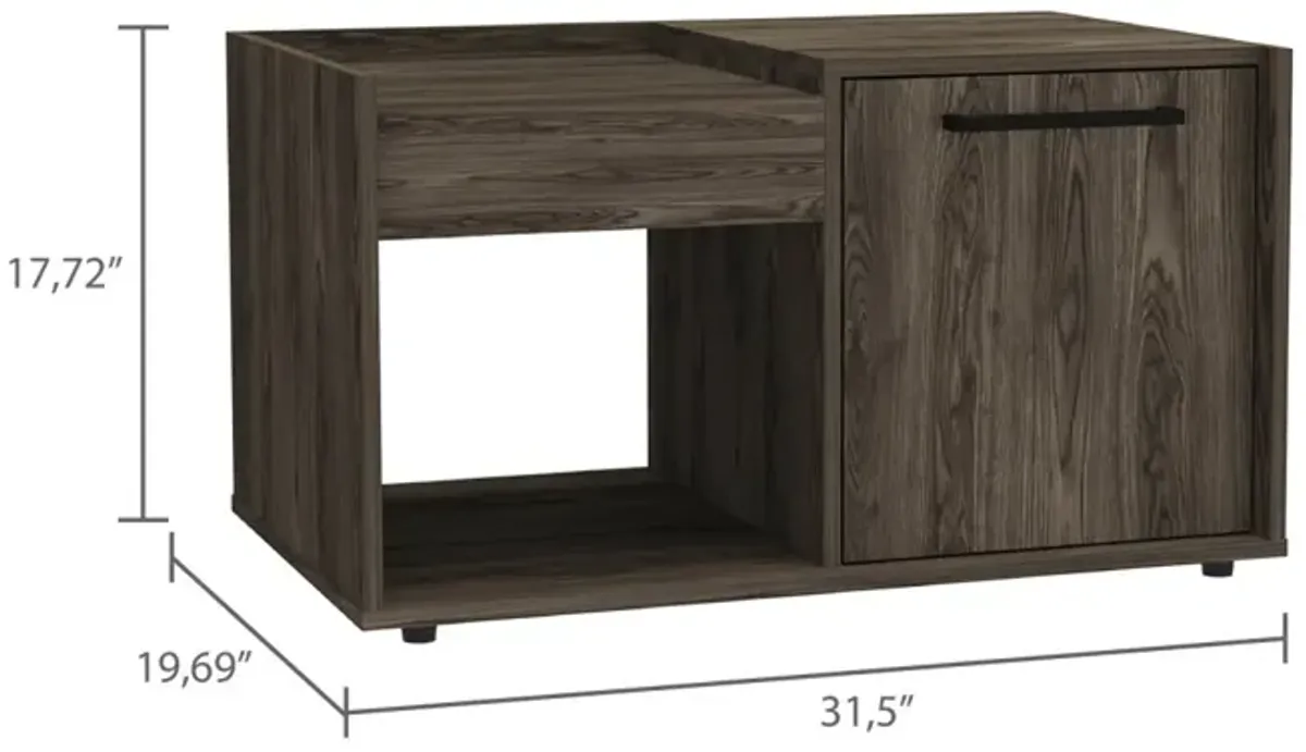 Tualatin 2 Shelf Coffee Table Dark Walnut