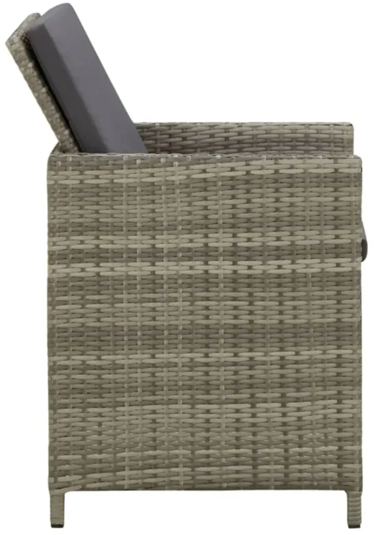 vidaXL Patio Chairs with Cushions 4 pcs Poly Rattan Gray