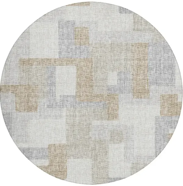 Portico PO3 Ivory 8' Round Rug