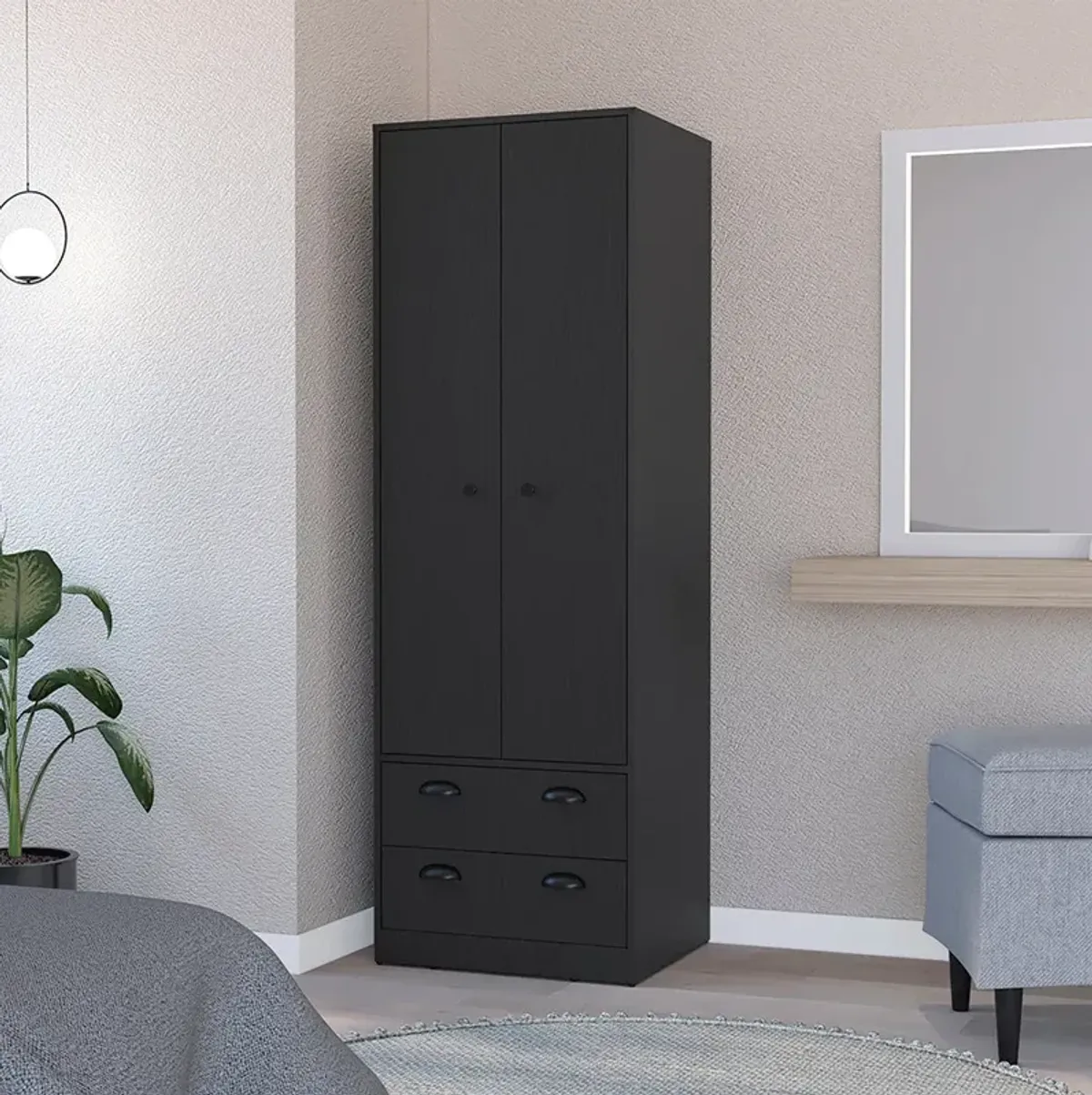 Armoire Hobbs, Bedroom, Black