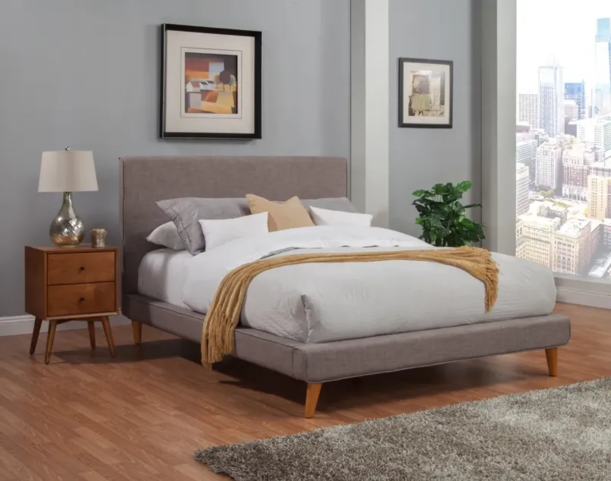 Britney Standard King Upholstered Platform Bed, Dark Grey