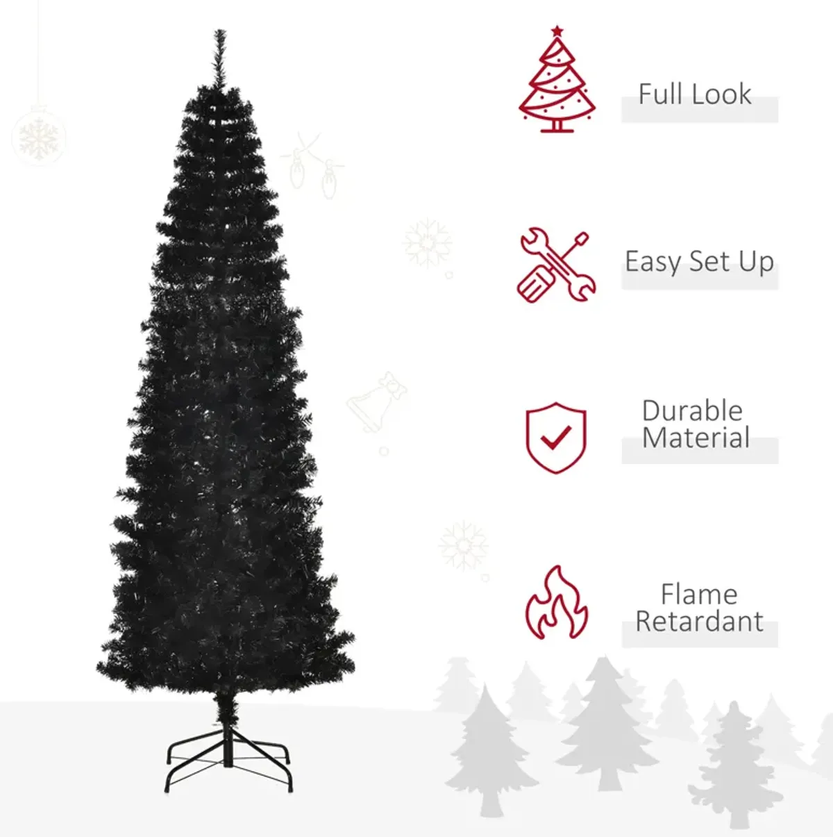 Artificial Christmas Tree 7' Indoor Realistic Holiday Decoration, 818 Tips