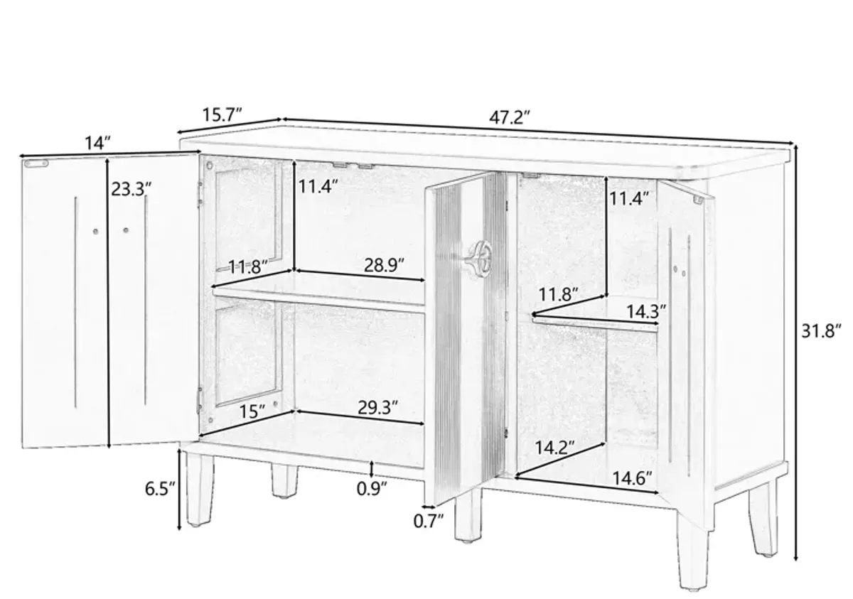 Merax Solid Wood Veneer Storage Cabinet