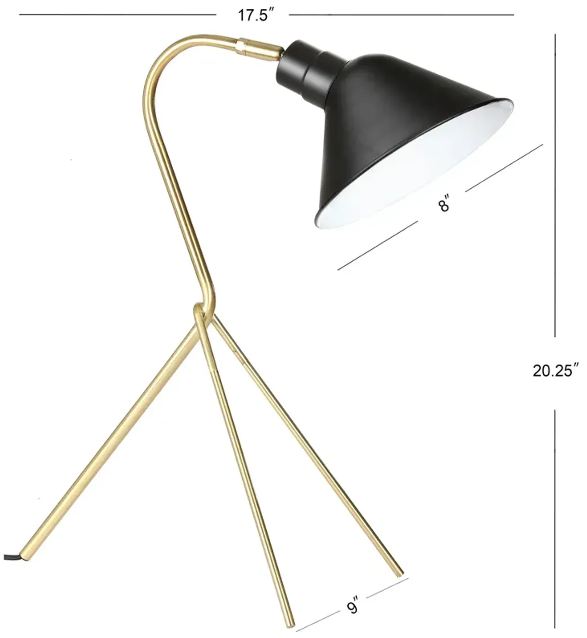 Mae Brass LED Task Lamp