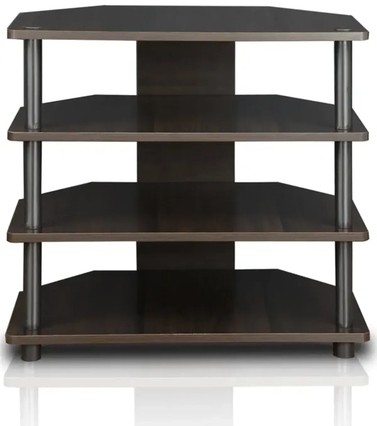 Furinno Furinno 15093CC/BK Turn-N-Tube Easy Assembly 3-Tier Petite TV Stand, Espresso