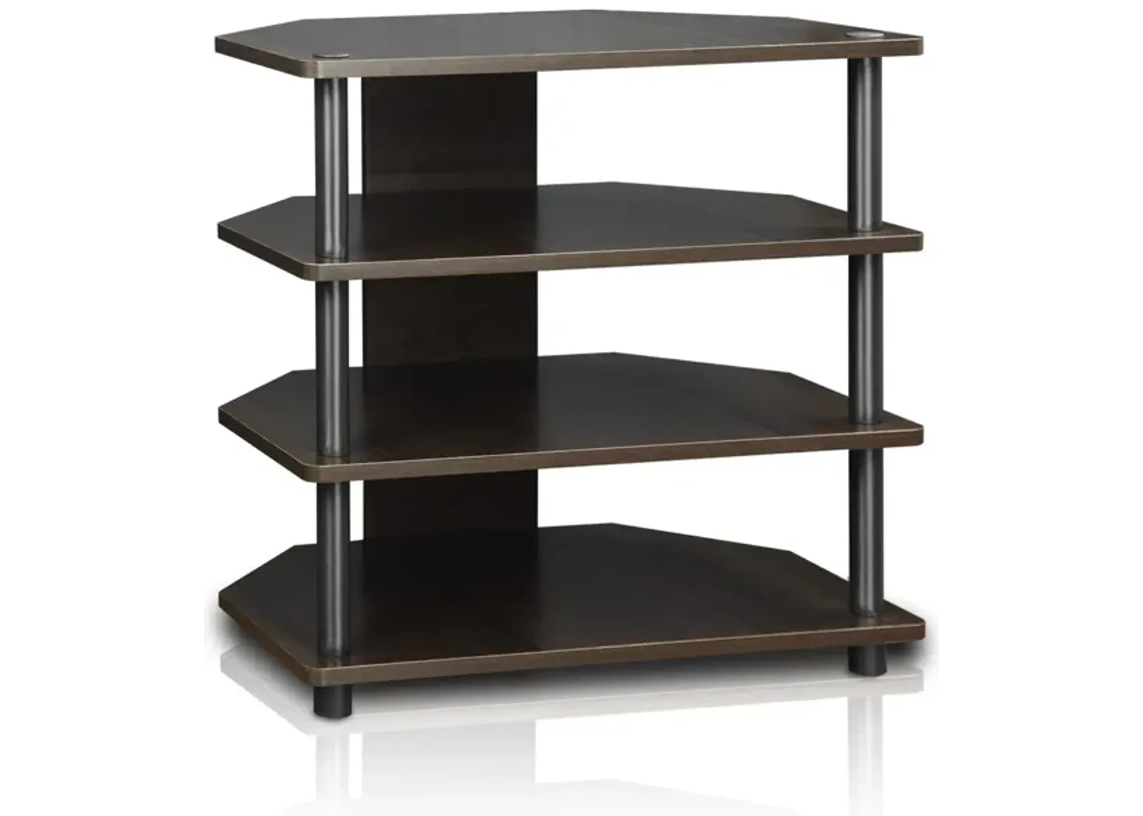 Furinno Furinno 15093CC/BK Turn-N-Tube Easy Assembly 3-Tier Petite TV Stand, Espresso