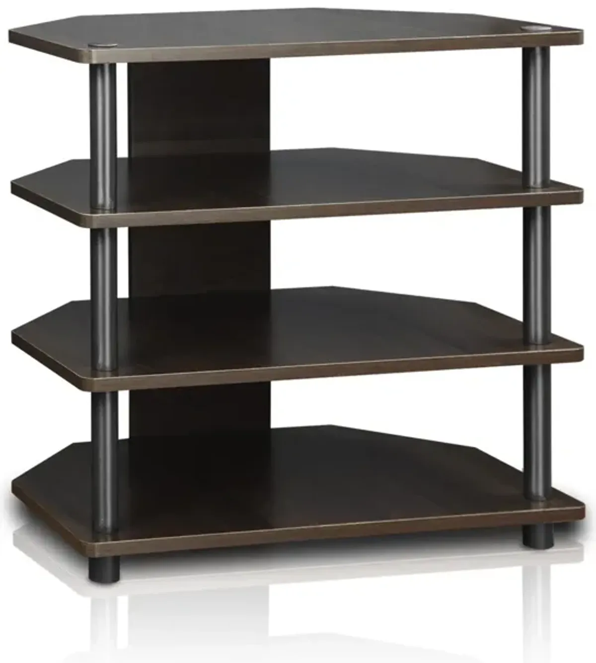 Furinno Furinno 15093CC/BK Turn-N-Tube Easy Assembly 3-Tier Petite TV Stand, Espresso