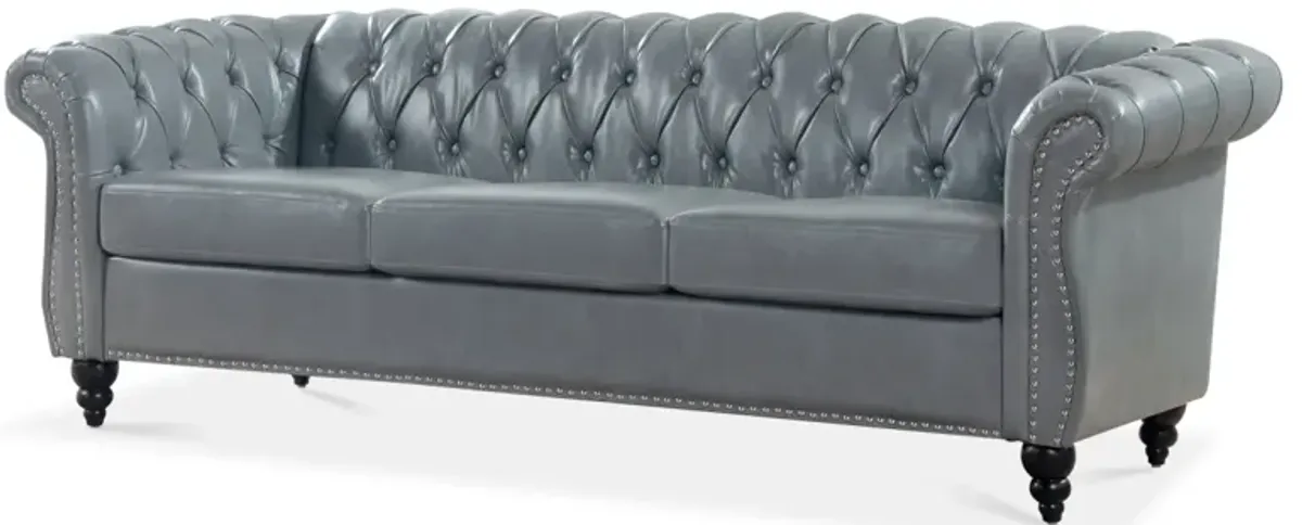 Rolled Arm Chesterfield 3 Seater Sofa