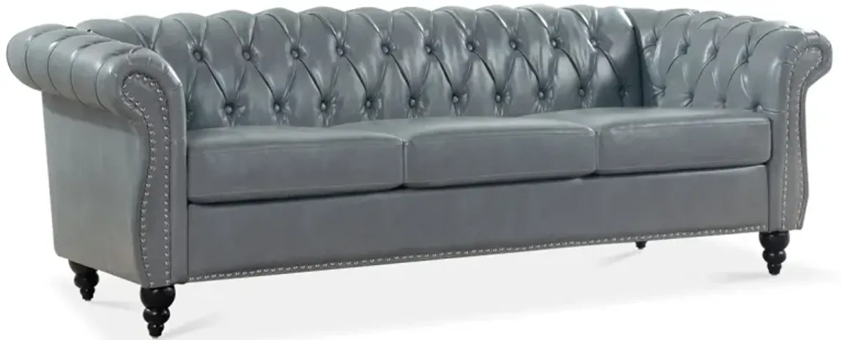 Rolled Arm Chesterfield 3 Seater Sofa