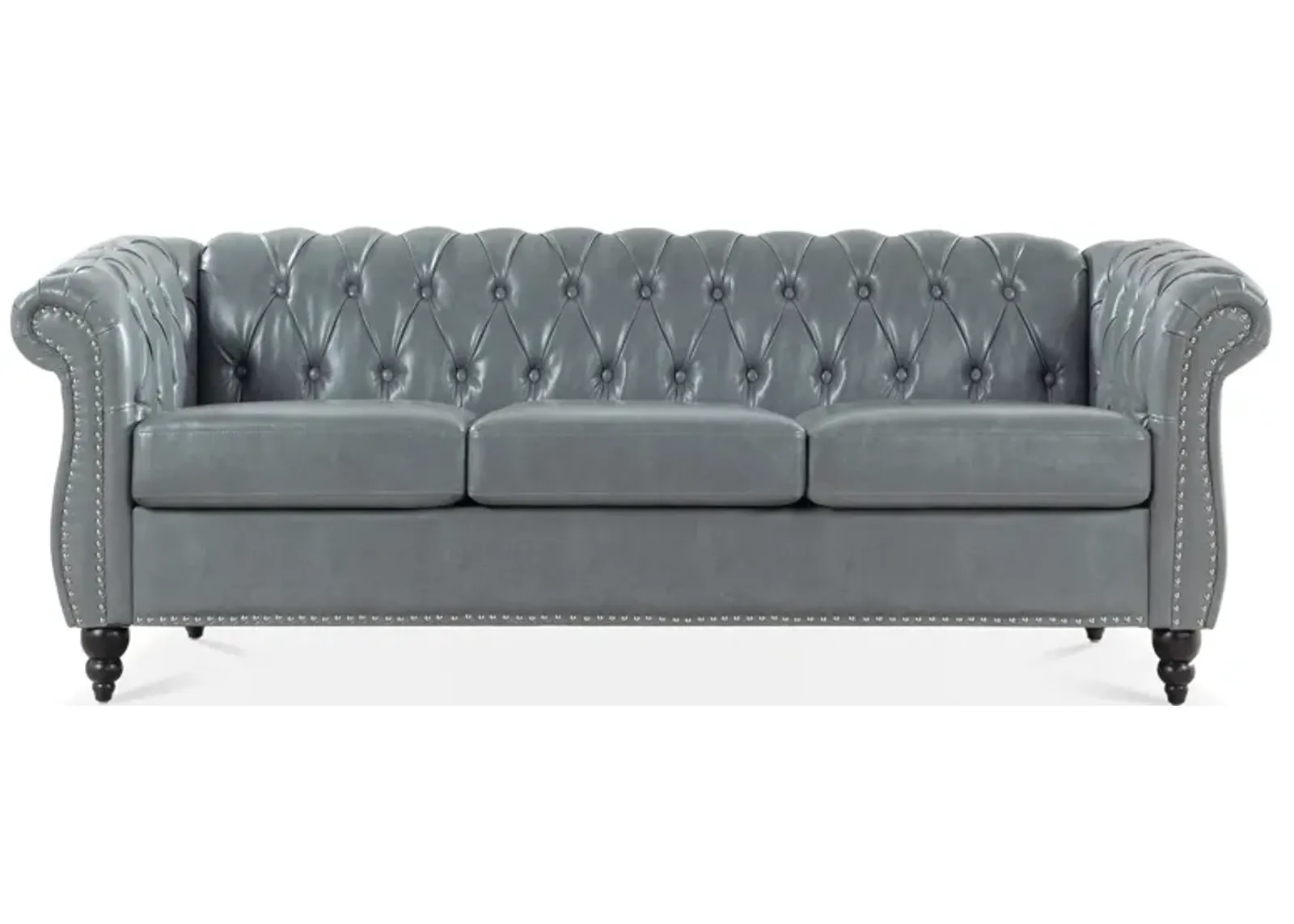 Rolled Arm Chesterfield 3 Seater Sofa